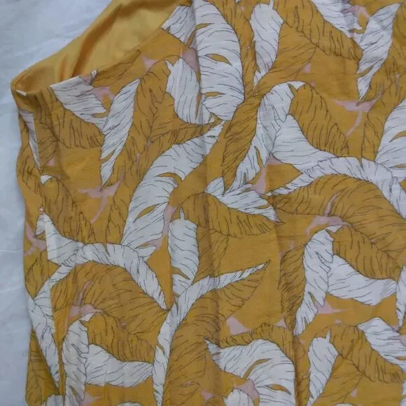 Nine West Textured Tiered Dress Sleeveless Yellow Summer Lined Womens Large - Picture 14 of 14